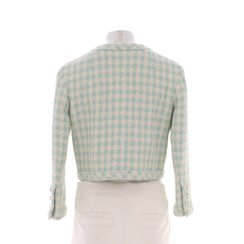 Women's CC Crystal Button Double Pocket Jacket Tweed