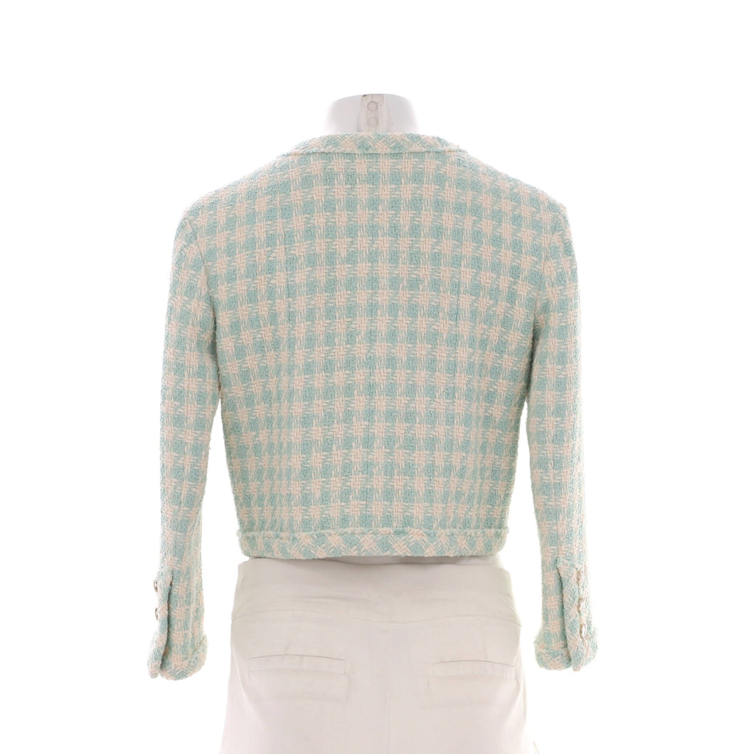Women's CC Crystal Button Double Pocket Jacket Tweed