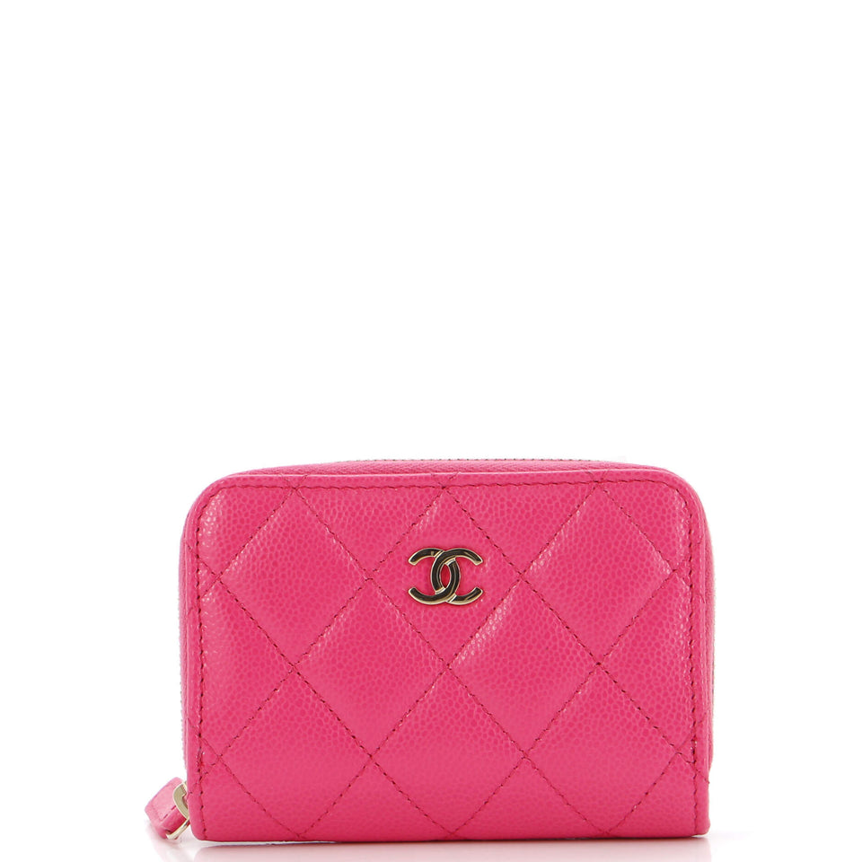 CC Zip Coin Purse Quilted Caviar Small