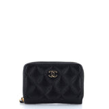 CC Zip Coin Purse Quilted Caviar Small