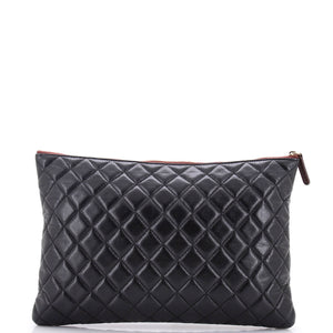 O Case Clutch Quilted Caviar Large