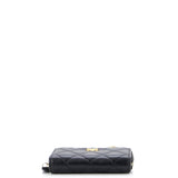 Pearl Crush Zip Around Card Holder on Chain Quilted Lambskin