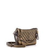 Gabrielle Hobo Chevron Metallic Aged Calfskin Small
