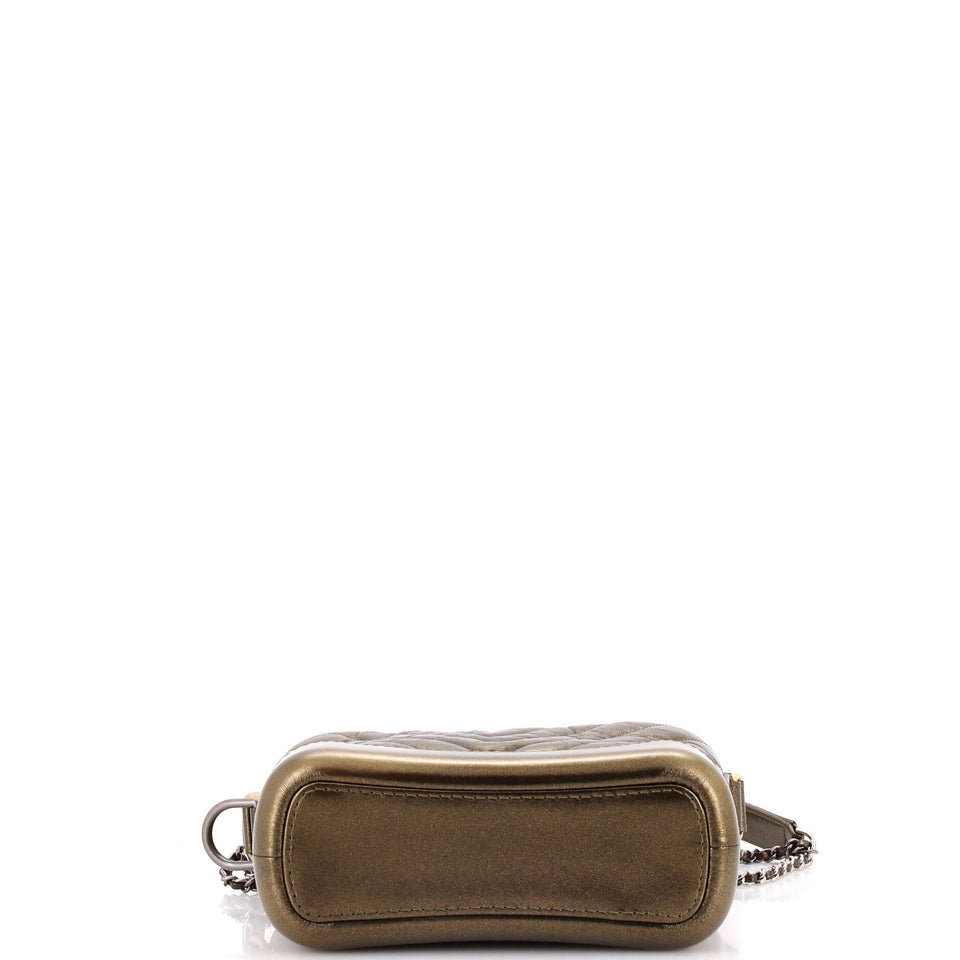 Gabrielle Hobo Chevron Metallic Aged Calfskin Small