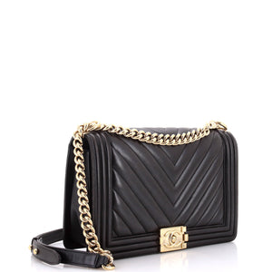 Boy Flap Bag Chevron Lambskin New Medium