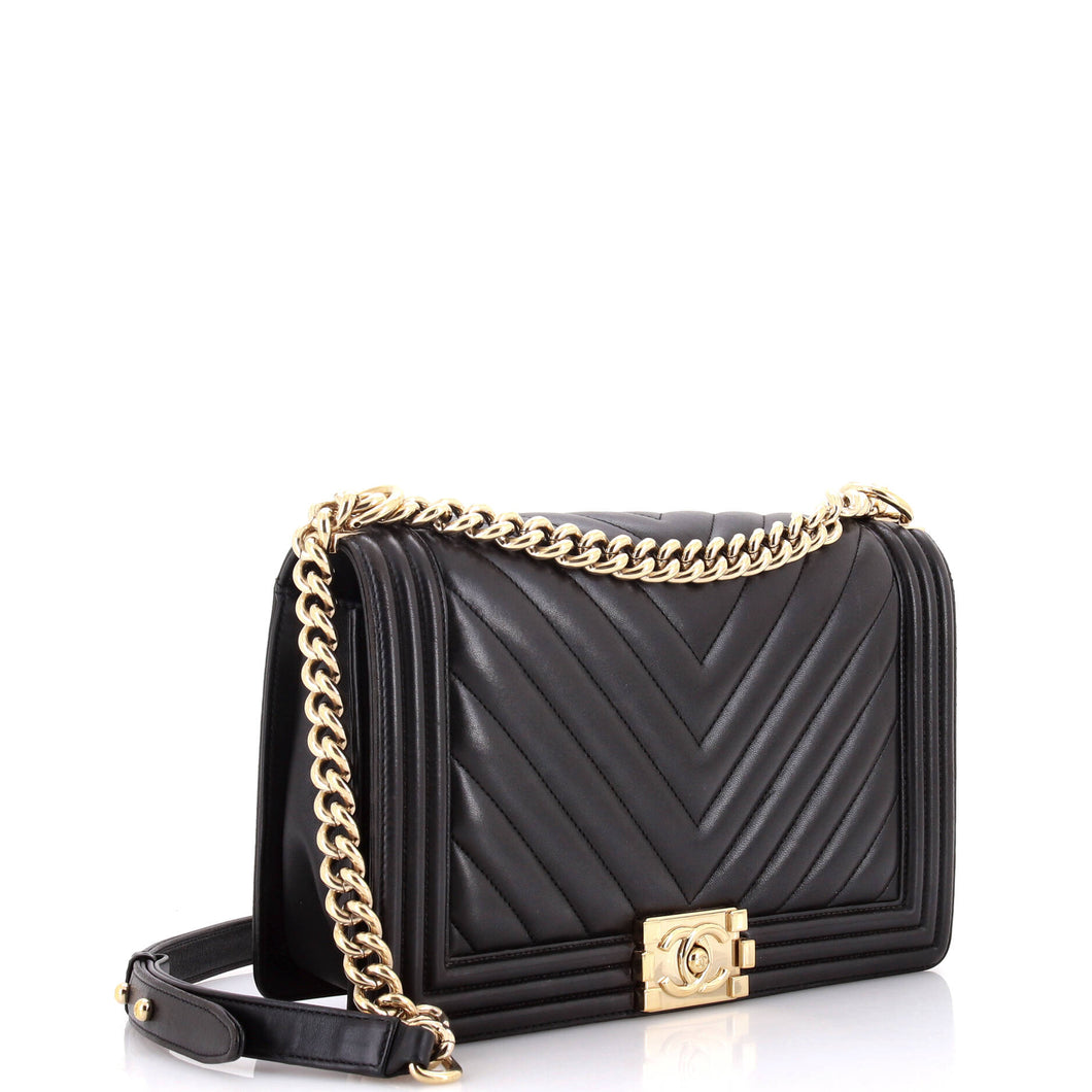Boy Flap Bag Chevron Lambskin New Medium