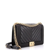 Boy Flap Bag Chevron Lambskin New Medium