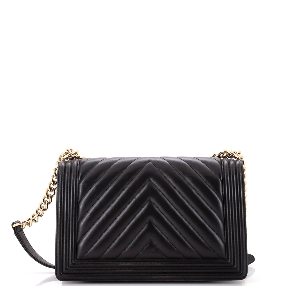 Boy Flap Bag Chevron Lambskin New Medium