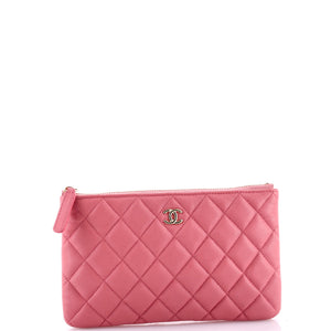 Classic O Case Pouch Quilted Caviar Small