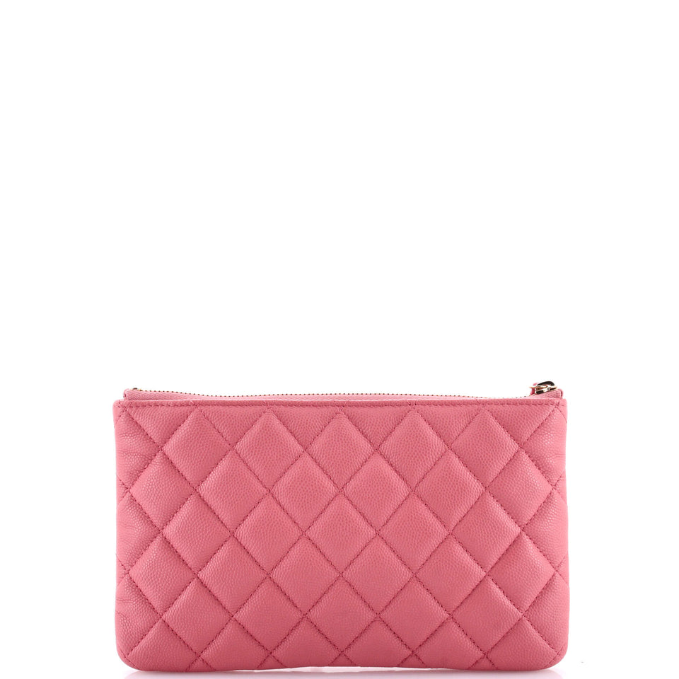 Classic O Case Pouch Quilted Caviar Small