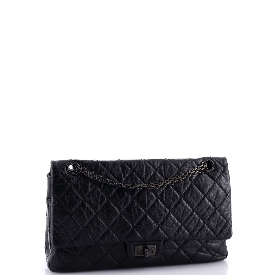 So Black Reissue 2.55 Flap Bag Quilted Aged Calfskin 226