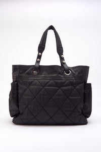 Chanel Paris Biarritz Black Nylon Tote Bag