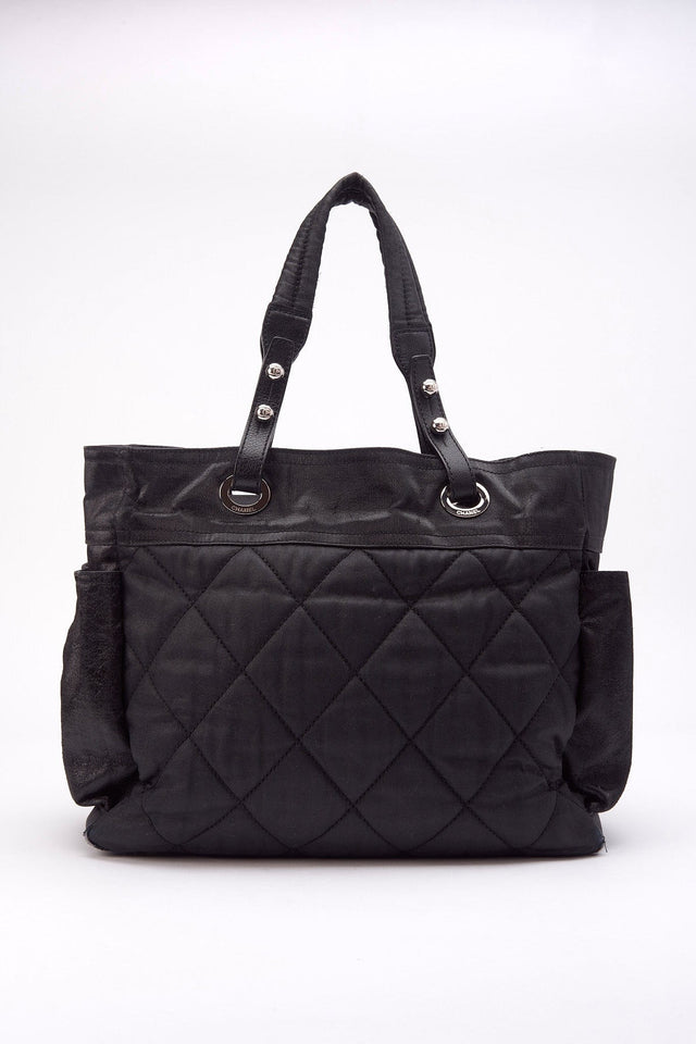 Chanel Paris Biarritz Black Nylon Tote Bag