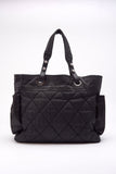 Chanel Paris Biarritz Black Nylon Tote Bag