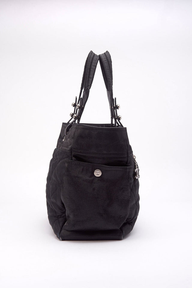 Chanel Paris Biarritz Black Nylon Tote Bag