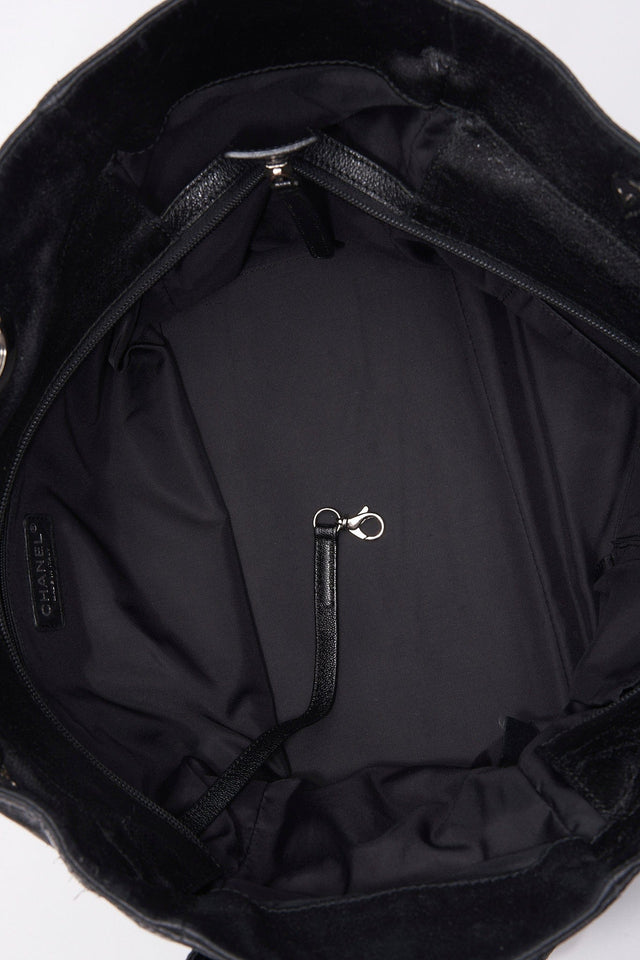Chanel Paris Biarritz Black Nylon Tote Bag