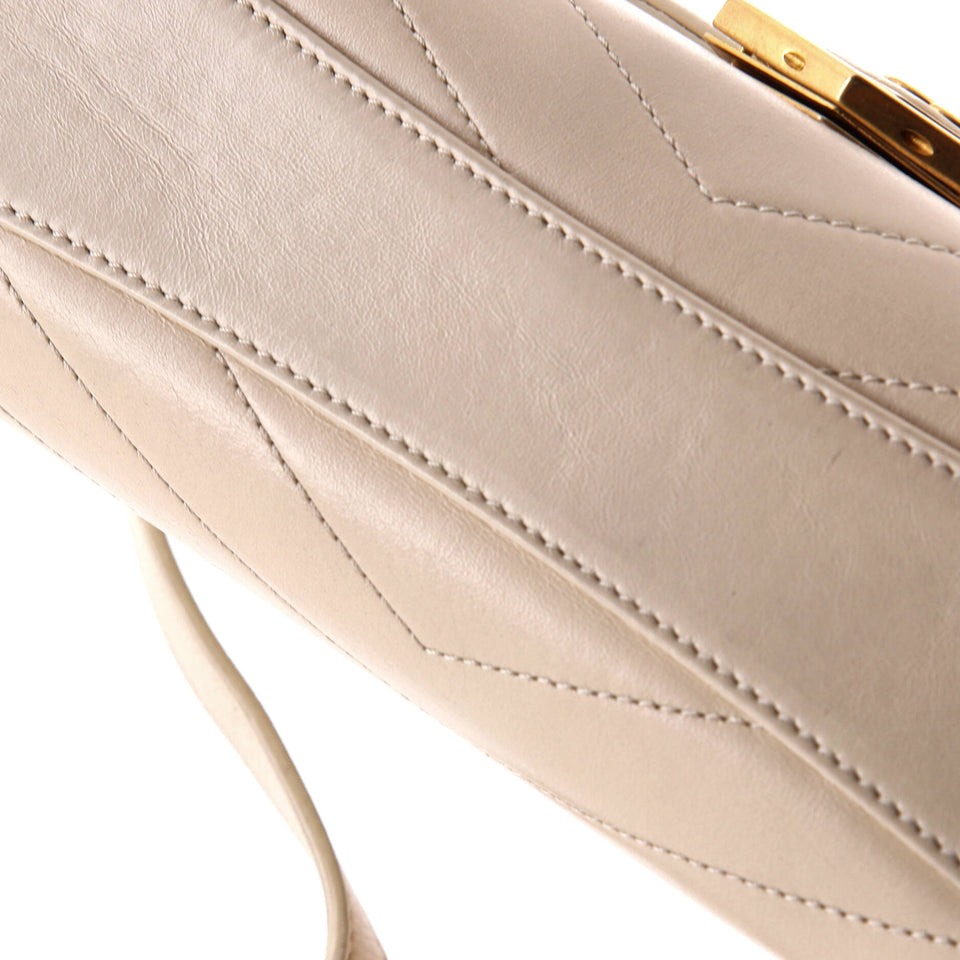 Medal Envelope Flap Bag Chevron Calfskin Large