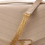 Medal Envelope Flap Bag Chevron Calfskin Large