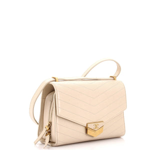 Medal Envelope Flap Bag Chevron Calfskin Large