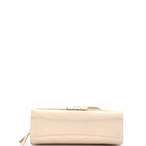 Medal Envelope Flap Bag Chevron Calfskin Large