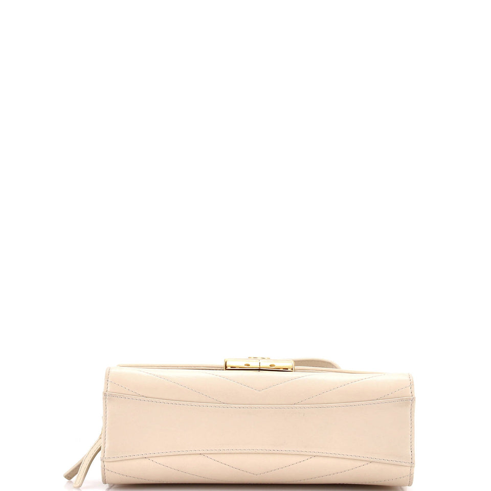 Medal Envelope Flap Bag Chevron Calfskin Large