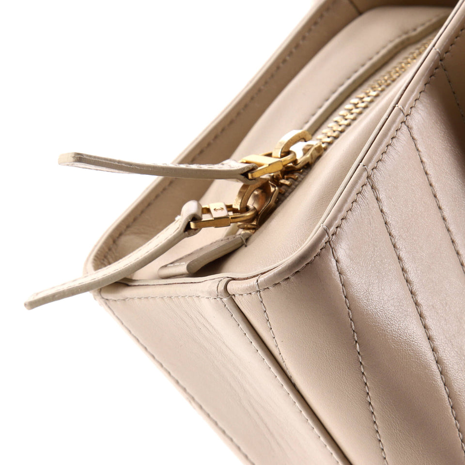 Medal Envelope Flap Bag Chevron Calfskin Large