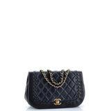 Bicolor Braided Saddle Flap Bag Quilted Lambskin Small