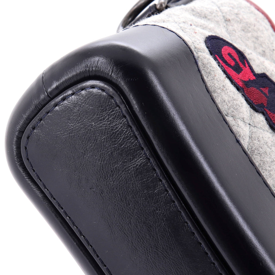 Gabrielle Logo Hobo Quilted Felt and Calfskin Small