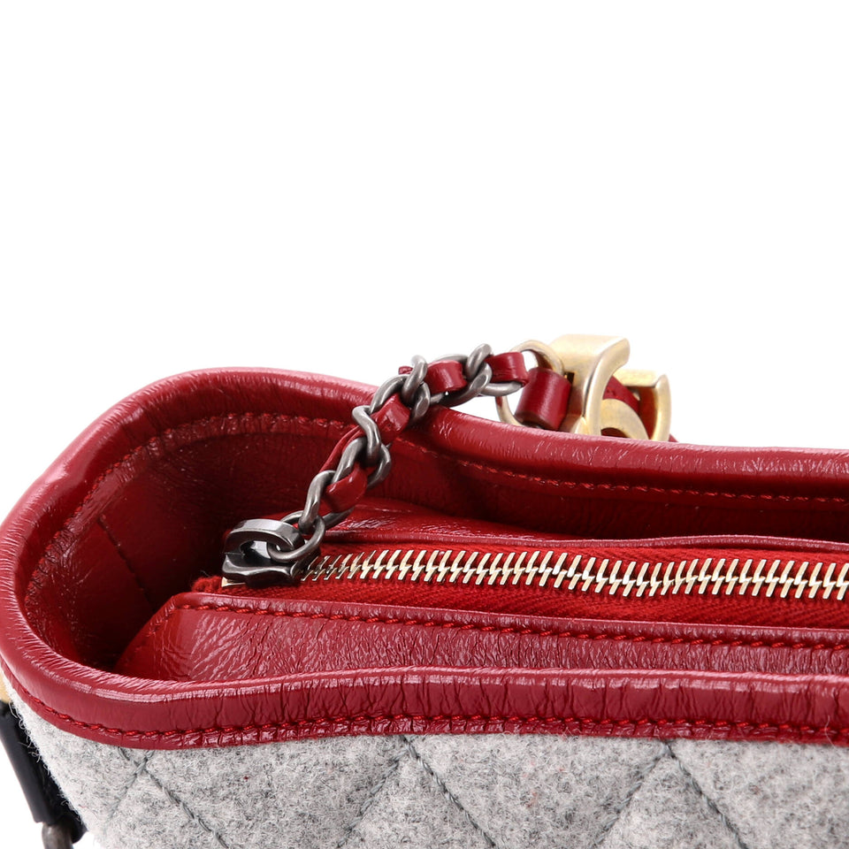 Gabrielle Logo Hobo Quilted Felt and Calfskin Small