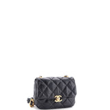 Lacquered Metal CC Flap Bag Quilted Lambskin Small