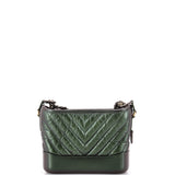 Gabrielle Hobo Chevron Metallic Aged Calfskin Small