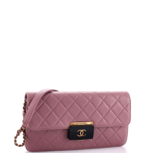 Beauty Lock Flap Bag Quilted Sheepskin Medium
