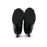 Women's Pearl Bow Cap Toe Pumps Leather with Patent