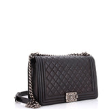 Boy Flap Bag Quilted Caviar New Medium