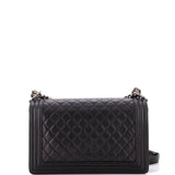 Boy Flap Bag Quilted Caviar New Medium