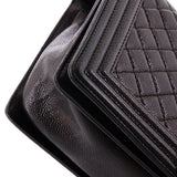 Boy Flap Bag Quilted Caviar New Medium