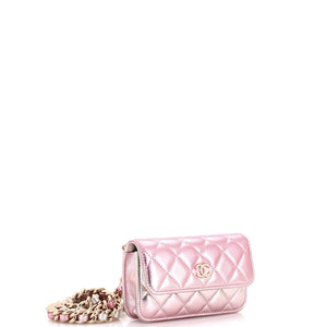 Coco Punk Chain Clutch Quilted Gradient Metallic Lambskin