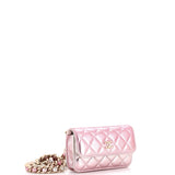Coco Punk Chain Clutch Quilted Gradient Metallic Lambskin