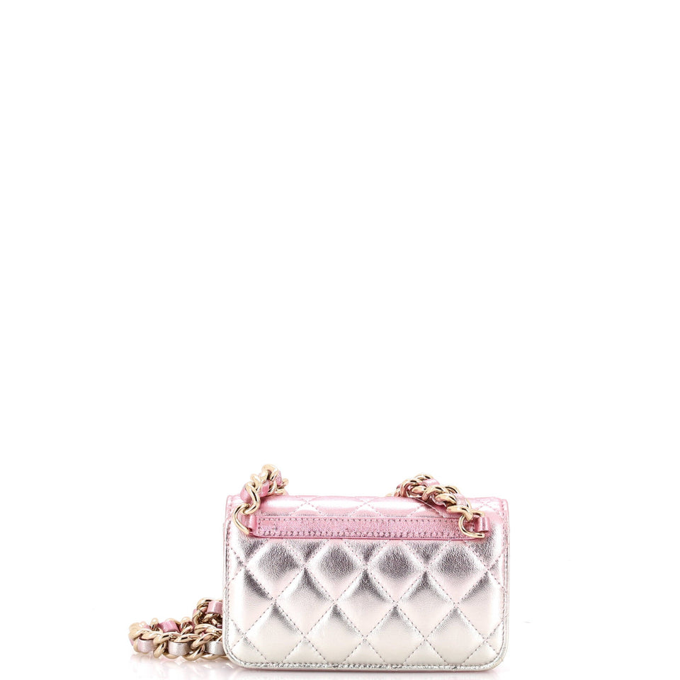 Coco Punk Chain Clutch Quilted Gradient Metallic Lambskin