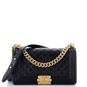 Boy Flap Bag Quilted Lambskin Old Medium