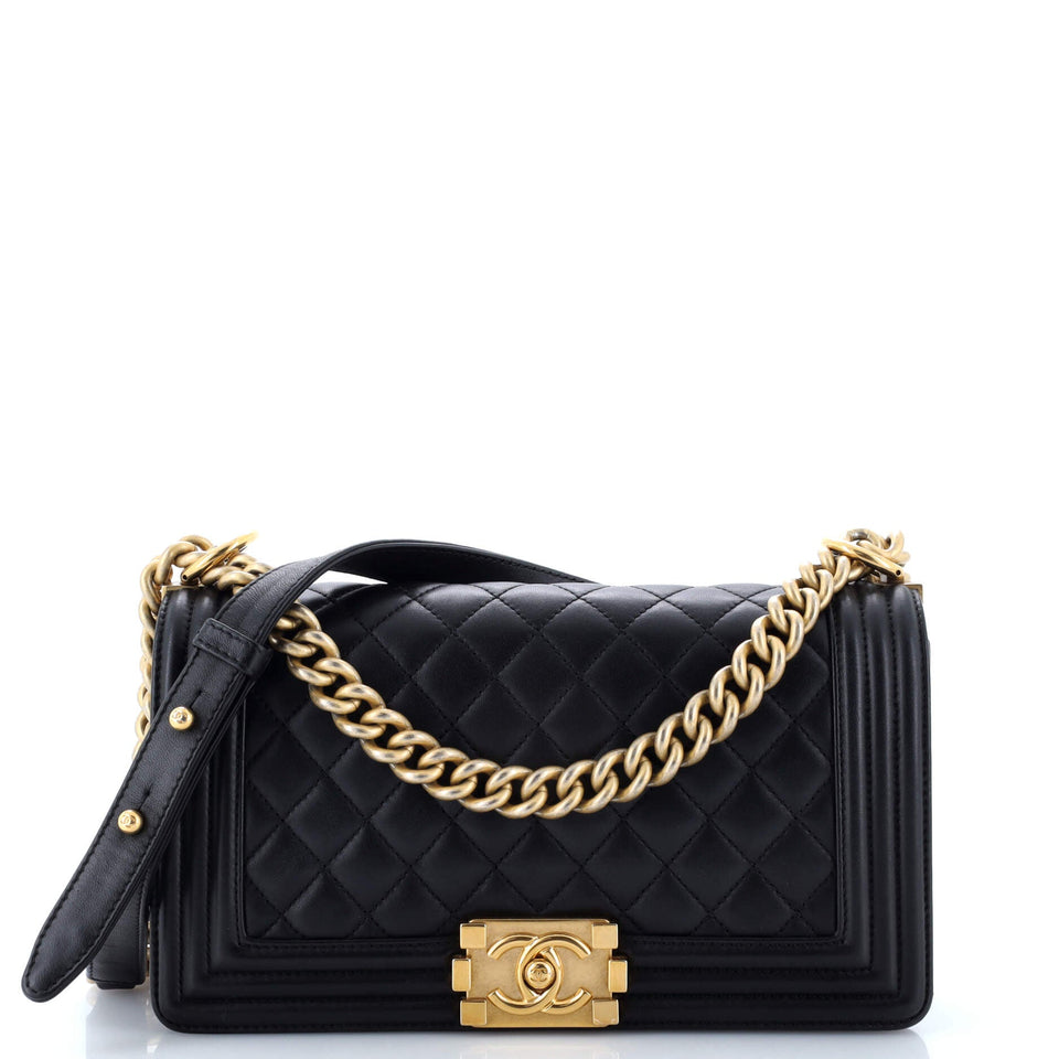 Boy Flap Bag Quilted Lambskin Old Medium