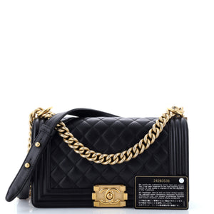 Boy Flap Bag Quilted Lambskin Old Medium
