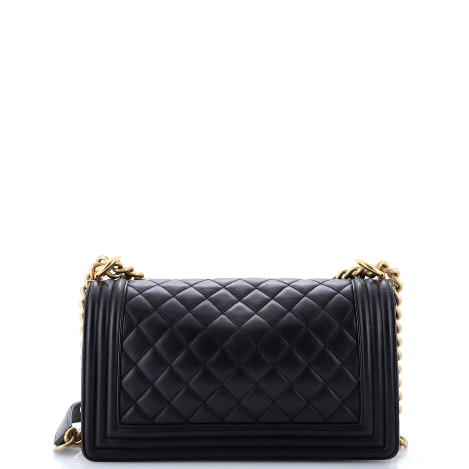 Boy Flap Bag Quilted Lambskin Old Medium