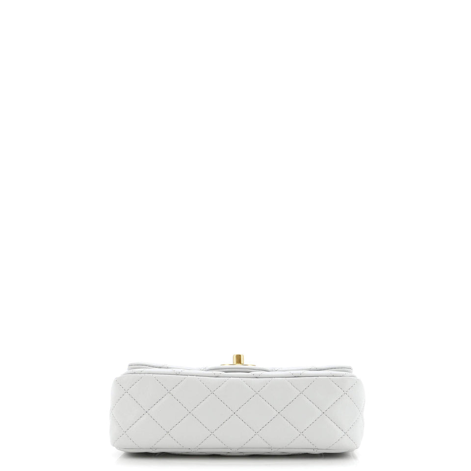 Pearl Crush Flap Bag Quilted Lambskin Mini