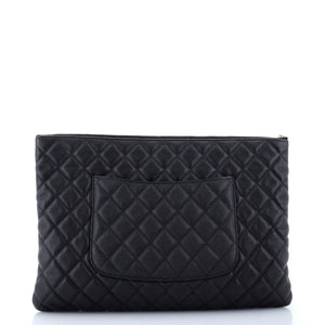 O Case Clutch Quilted Caviar Large