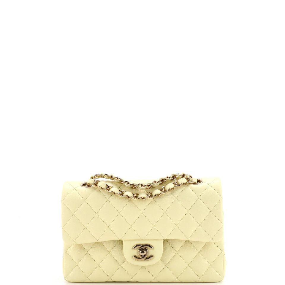 Classic Double Flap Bag Quilted Caviar Small
