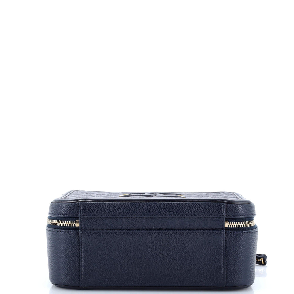 Filigree Vanity Case Quilted Caviar Large