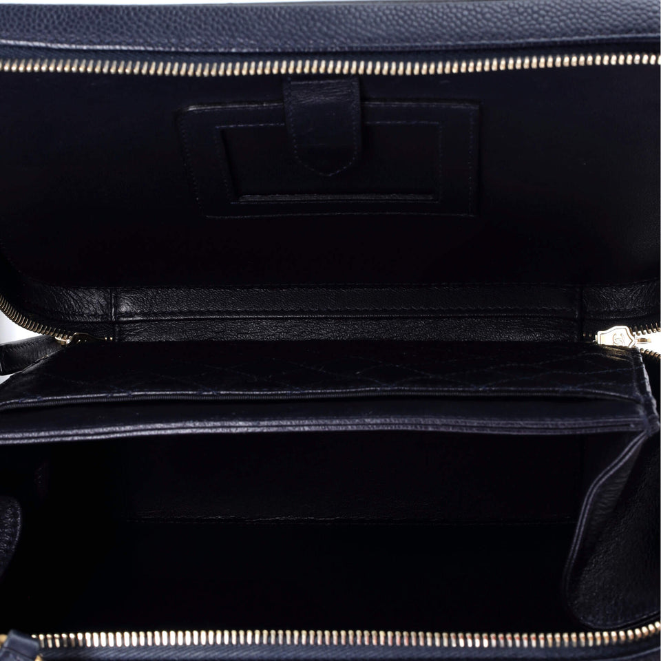 Filigree Vanity Case Quilted Caviar Large