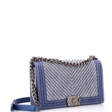 Boy Flap Bag Chevron Denim New Medium