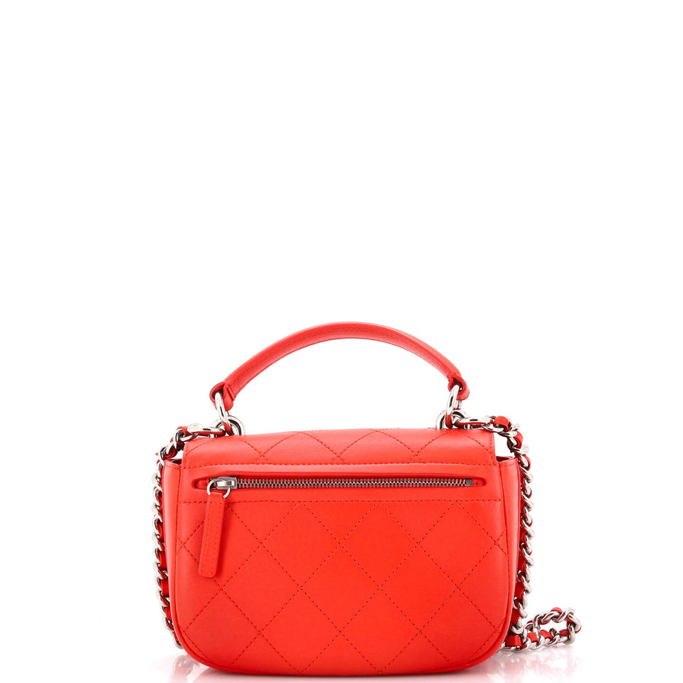 Ring My Bag Top Handle Bag Stitched Calfskin Small